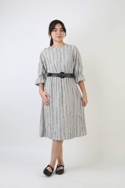 buğrahayalin Ruffled Wrinkled Fabric Girls' Belted Casual Stylish and Comfort...