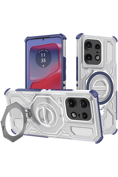 Techsuit Husa pentru Motorola Edge 50 Pro - Carbon Shield PRO - Blue Transparent