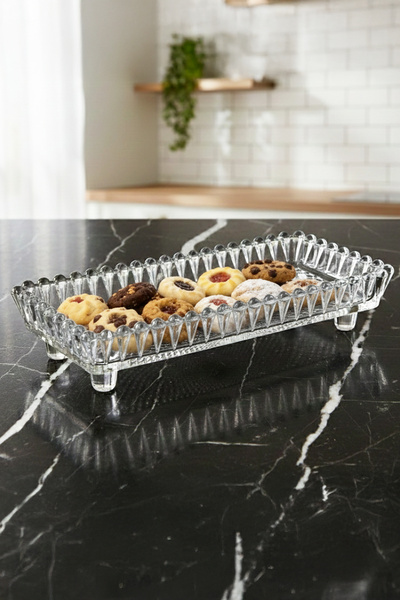 Home طبق تقديم زجاجي مستطيل الشكل من كايرو، وعاء تقديم 26×11 سم