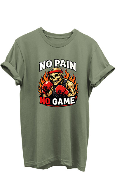 onsrawear Gym Athlete Boxing No Pain No Game Printed Unisex Basic T-Shirt