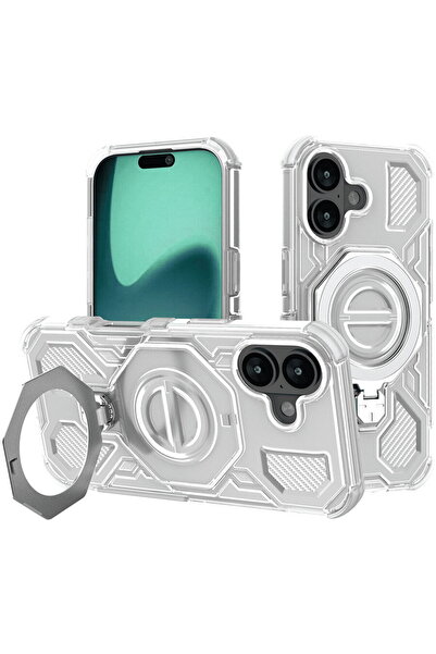 Techsuit Husă pentru iPhone 17 - Carbon Shield PRO - Alb Transparent