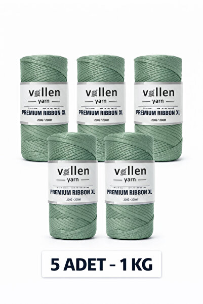 vollen yarn 5 ADET Premium 1000gr/4mm Polyester Ribbon Ip,makrome Ipi,çanta I...