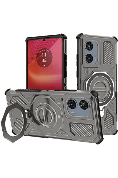 Techsuit Cover for Motorola Edge 50 Fusion - Carbon Shield PRO - Smoke Black