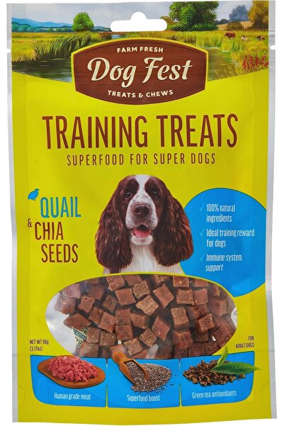 Dog Fest مكافآت تدريب للكلاب بنكهة السمان وبذور الشيا - 90 غرام