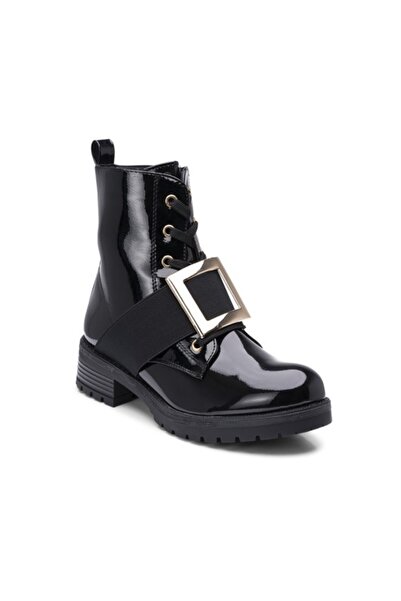 Sofia Store Women's patent leather boots with buckle Ecaterina