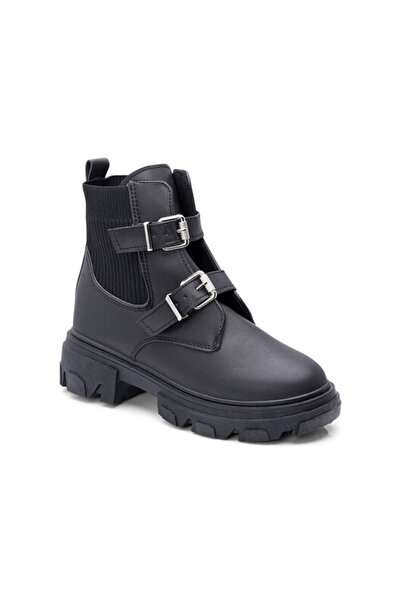 Sofia Store Women's boots made of eco-leather with buckles and textile insert...