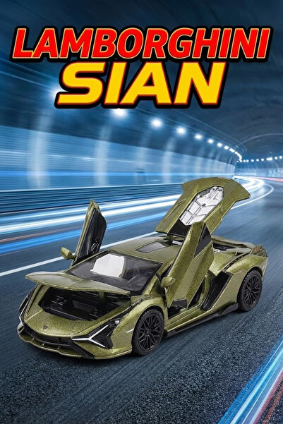 craftivio Lamborghini Sian Metal Oyuncak Araba Çek Bırak Sesli Işıklı Kapılar...