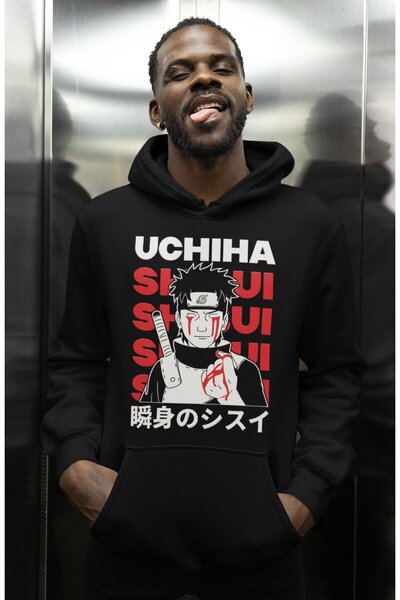 SEVBANO هودي شيسوي أوتشيها مطبوع للجنسين قصة فضفاضة من شخصيات أنمي ناروتو