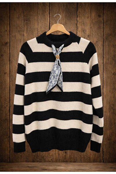 MODA VEDAT Women's Tie Detailed Soft Sweater -0290-