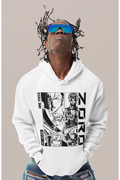 SEVBANO هودي رورونوا زورو ون بيس مطبوع للجنسين قصة فضفاضة بشخصية أنمي