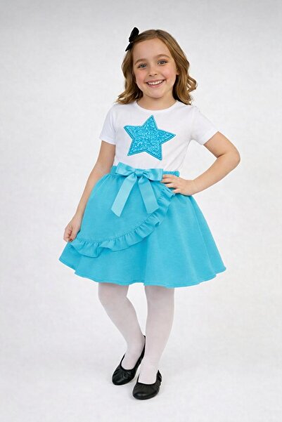 Kuraff Giyim 23 أبريل 29 أكتوبر يوم خاص للفتيات، تنورة من القماش المكشكش من ا...