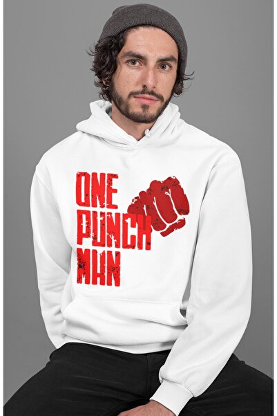 SEVBANO Hanorac unisex supradimensionat cu personaj anime, cu text One Punch Man