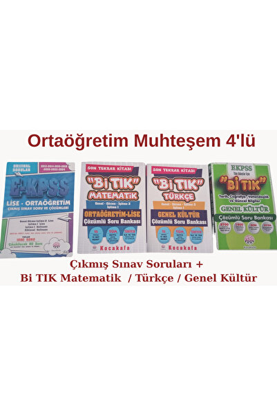 Kocakafa Yayınları Ortaöğretim Muhteşem 4'lü Çıkmış Sınav Soruları+Bi TIK Mat...