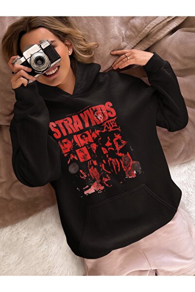 SEVBANO Σχεδιασμός με στάμπα της μουσικής ομάδας Stray Kids, Unisex Oversize ...