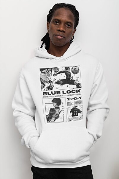 SEVBANO Hanorac anime oversize unisex cu imprimeu Blue Lock Isagi