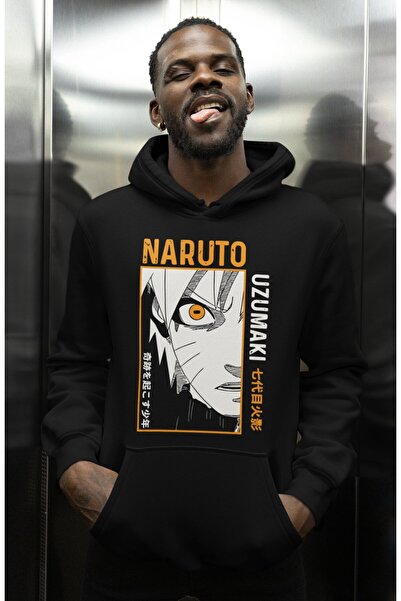 SEVBANO Hanorac unisex supradimensionat cu imprimeu Naruto Uzumaki, cu person...