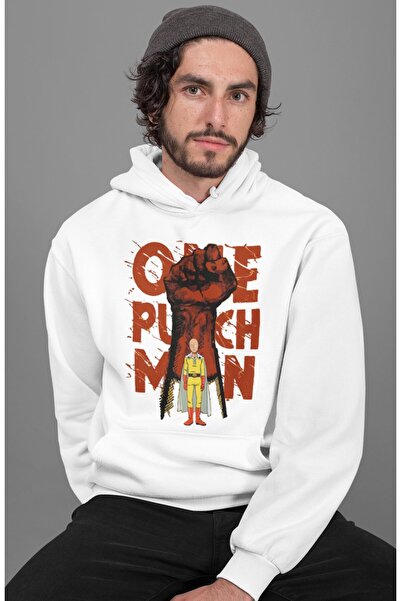 SEVBANO Hanorac unisex supradimensionat cu imprimeu One Punch Man, cu glugă, ...