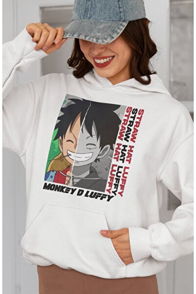 SEVBANO هودي مونكي دي لوفي ذو القبعة القشية مطبوع للجنسين قصة فضفاضة من شخصيا...