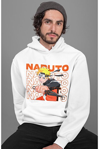 SEVBANO Hanorac unisex supradimensionat cu imprimeu Naruto Uzumaki, cu person...