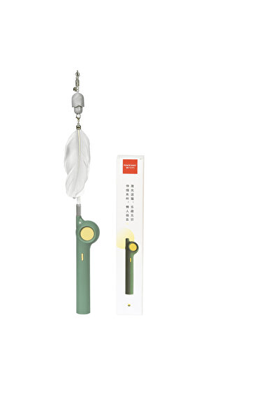 PAKEWAY عصا سحرية قابلة للسحب لجذب القطط، مزودة بمصباح LED وريشة