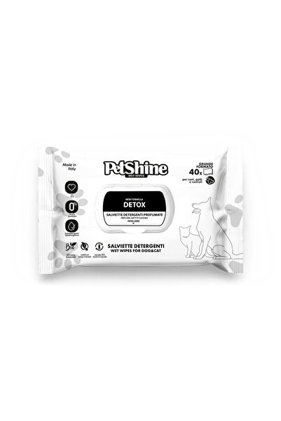 petshine مناديل مبللة لإزالة السموم 40 قطعة