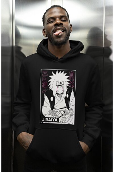 SEVBANO Hanorac unisex supradimensionat cu imprimeu Jiraiya Naruto, cu person...