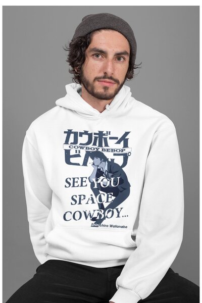 SEVBANO هودي كاوبوي بيوب سبيس كاوبوي مطبوع للجنسين قصة فضفاضة بشخصيات أنمي