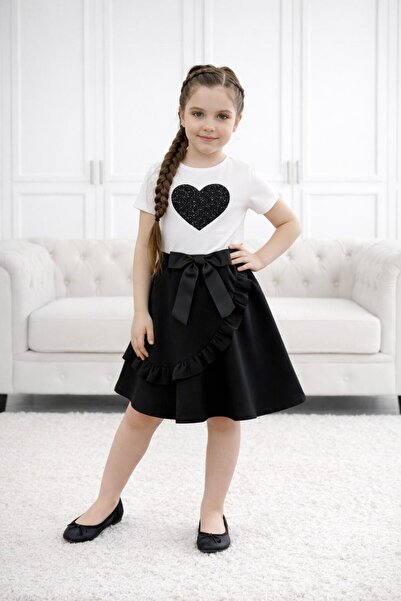 Kuraff Giyim 23 NİSAN 29 EKİM ÖNÜ FIRFIRLI FİYANKLU KIZ ÇOCUK TAKIM