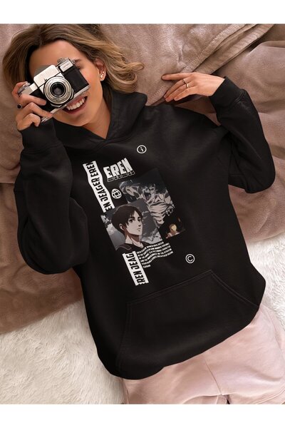 SEVBANO Ερέν Γιέγκερ Επίθεση των Τιτάνων Τυπωμένο Unisex Oversize Φούτερ με κ...