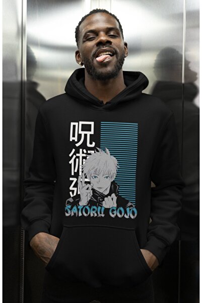 SEVBANO هودي ساتورو غوجو مطبوع للجنسين قصة فضفاضة من شخصيات أنمي جوجوتسو كايسن