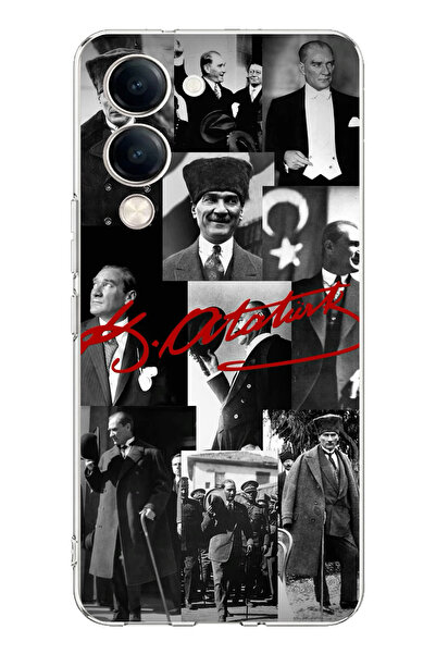 TechTree Vivo Y04 Compatible Red Mustafa Kemal Atatürk Signature B Printed Si...