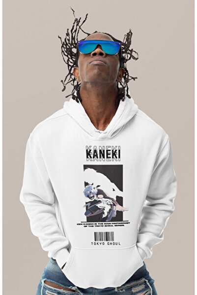 SEVBANO Hanorac unisex supradimensionat cu imprimeu Ken Kaneki Tokyo Ghoul, c...