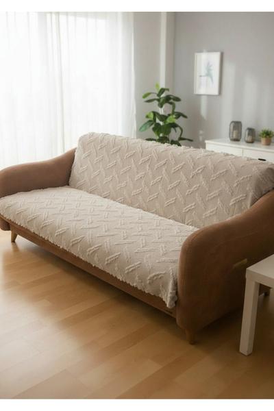 Sivalde غطاء أريكة بوهيمي من الفرو الصناعي، غطاء أريكة/كنبة لغرفة المعيشة، 16...