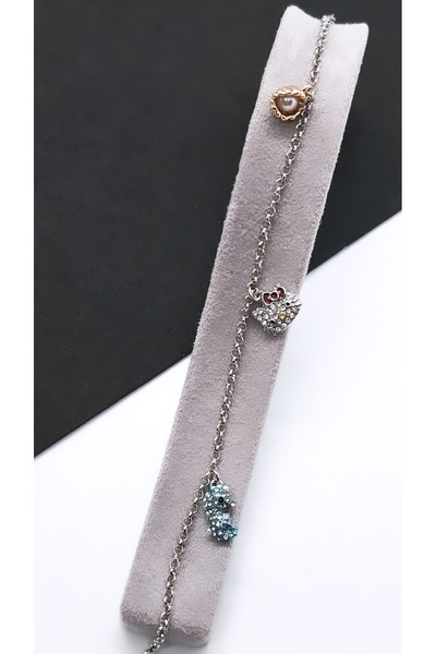 Serenity سوار هيلو كيتي من الفولاذ المرصع بالأحجار