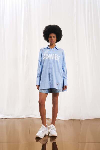 VDR Blue Printed Thin Shirt 17324