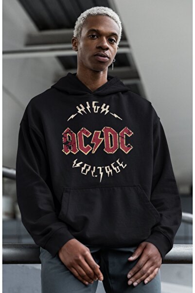SEVBANO Φούτερ με στάμπα High AC DC Voltage Rock Metal, Unisex, Oversize, για...