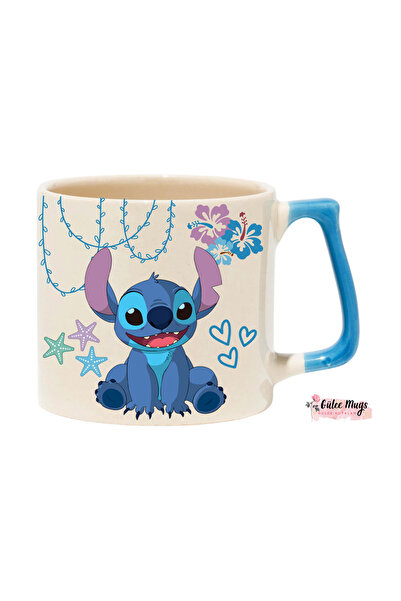 Gülce Stitch Temalı Love Mood Kupa Bardak