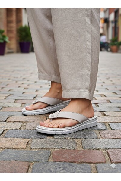 EGE GİYİM VE AYAKKABI Noble 2001 Zenne Stone Leather Slippers