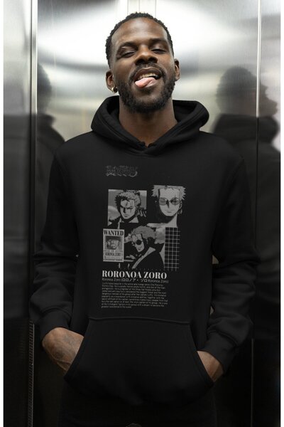 SEVBANO هودي بتصميم عتيق لشخصية رورونوا زورو مطبوع للجنسين قصة فضفاضة من شخصي...