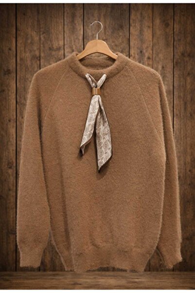 MODA VEDAT Women's Tie Detailed Soft Sweater -0290-