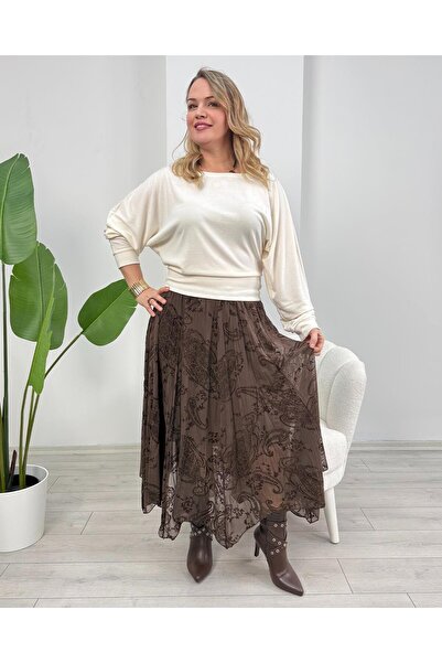 FUNDA تنورة كلورا باللون البني