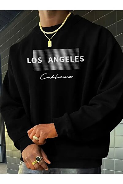 FUFLUNS Los Angeles California Printed Oversize Unisex Women/Men Crop Sweatshirt