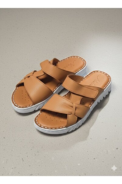 EGE GİYİM VE AYAKKABI Noble 2009 Zenne Brown Leather Slippers