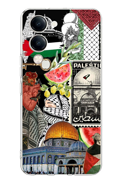 TechTree Vivo Y04 Compatible Palestine Freedom Collage Printed Silicone Case