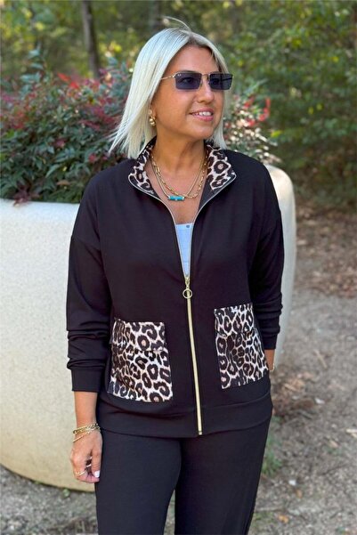 MODA ZERAFİNA Women's Long Sleeve Lepoar Pocket Detail Modal Fabric Double Suit