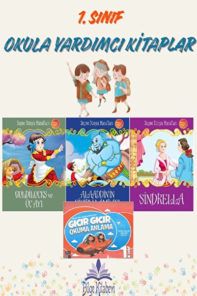 Ata Yayıncılık 1. Sınıf Okuma Anlama + Büyük Boy Seçme Dünya Masalları (3 Ade...
