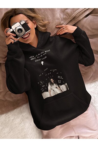 SEVBANO Billie Eilish Printed Unisex Oversize Singer Hoodie