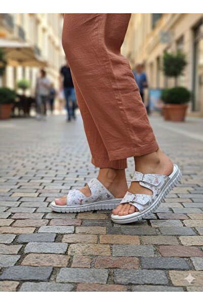 EGE GİYİM VE AYAKKABI Noble 2003 Zenne White Leather Slippers