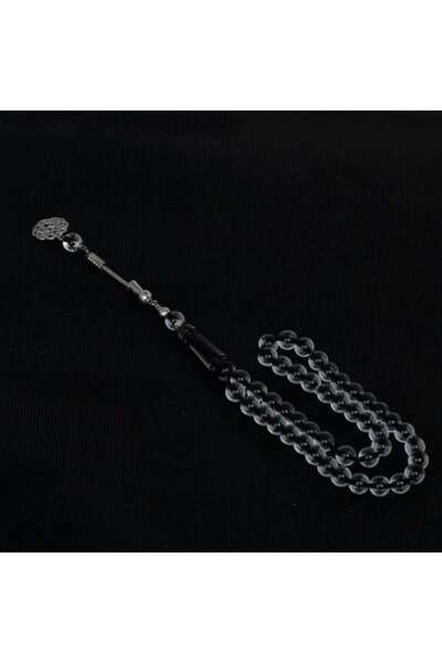Shaka Khatam Transparent Bakelite Rosary with Black Thread - 45 Beads