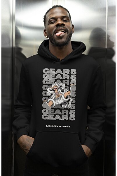 SEVBANO هودي مونكي دي لوفي جير 5 مطبوع للجنسين قصة فضفاضة من شخصيات أنمي ون بيس